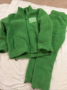 Mifland Fuzzy Fleece Zip Up & Pants Set